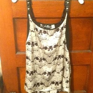 Royal Bones Flowy Skull Tank Top